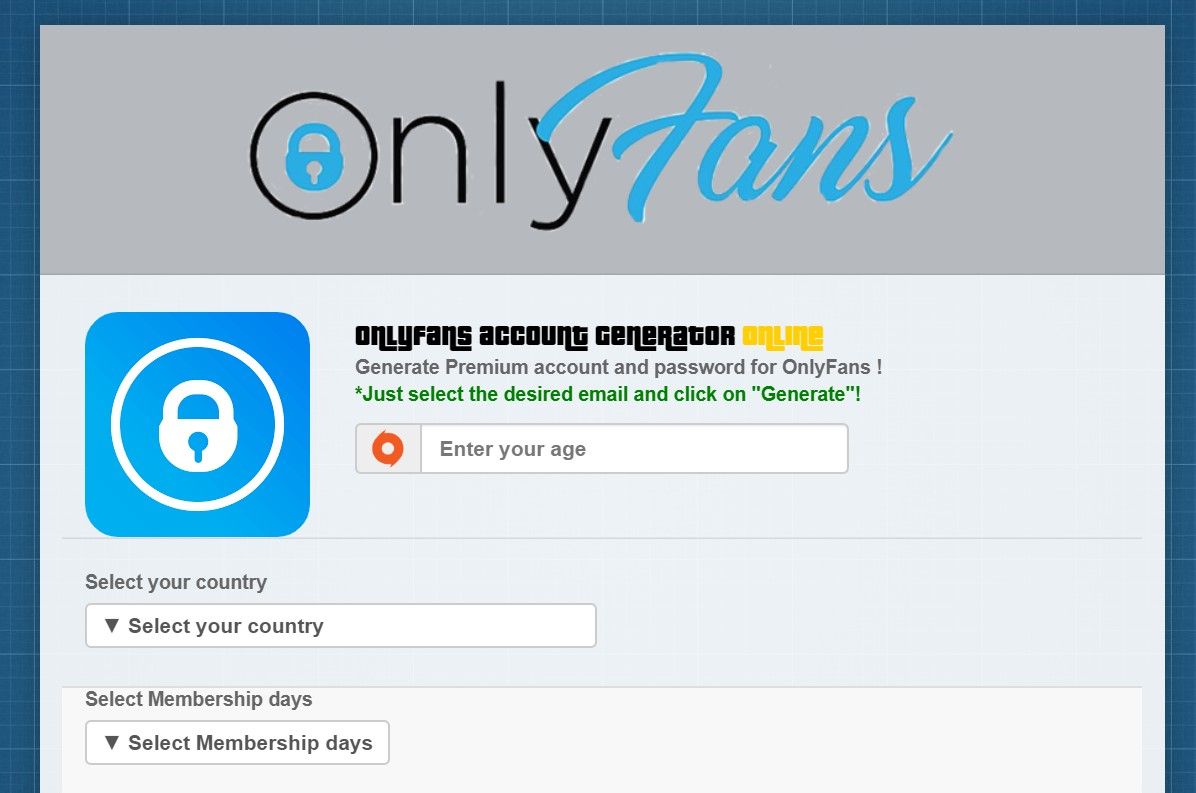 Onlyfans Login Generator